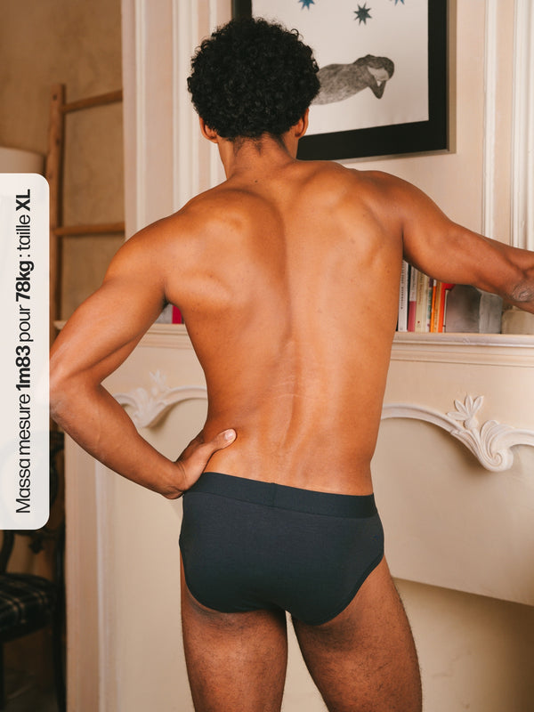 Pétrone slip coton biologique Tencel bleu marine homme
