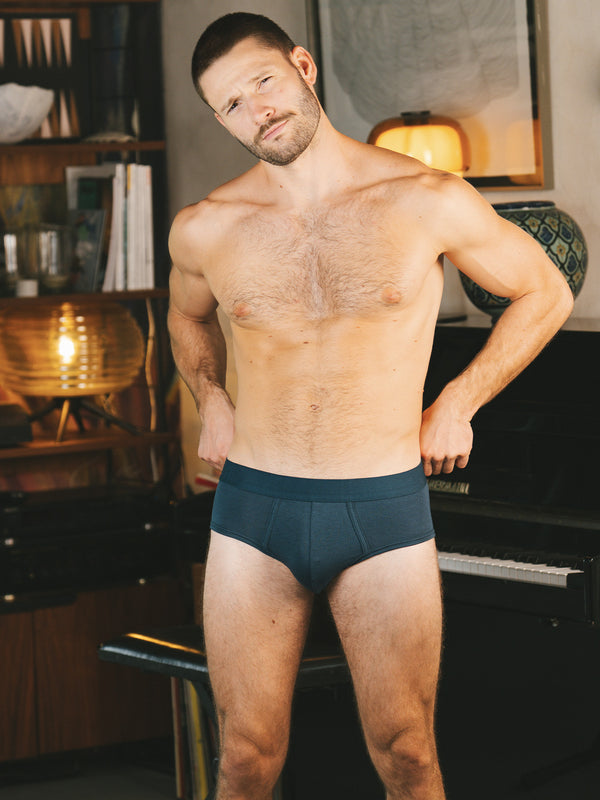 Pétrone slip coton biologique tencel lyocell bleu pétrole homme