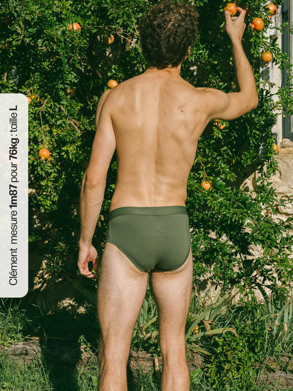 Pétrone slip coton biologique tencel lyocell vert kaki homme
