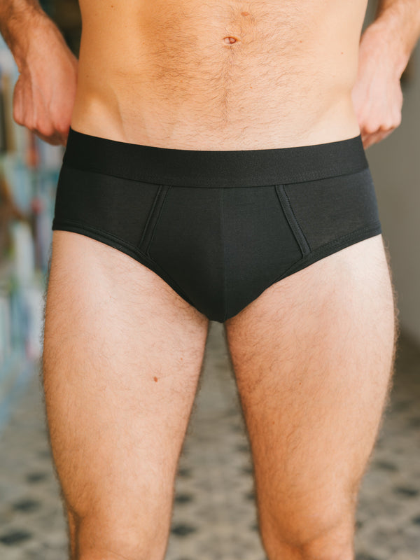 Pétrone slip coton biologique tencel lyocell noir homme