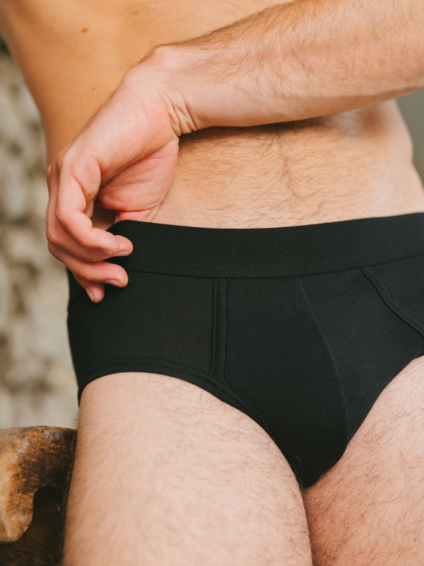 Pétrone slip coton biologique tencel lyocell noir homme