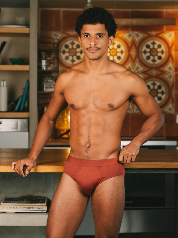 Pétrone slip coton biologique Tencel rouille homme