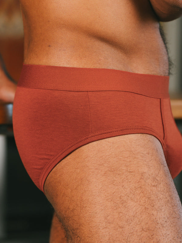 Pétrone slip coton biologique Tencel rouille homme