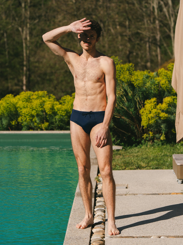 Pétrone slip bain econyl bleu marine homme