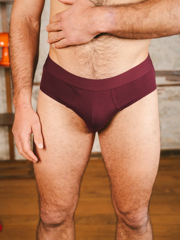 Pétrone slip sport tencel bordeaux foncé homme