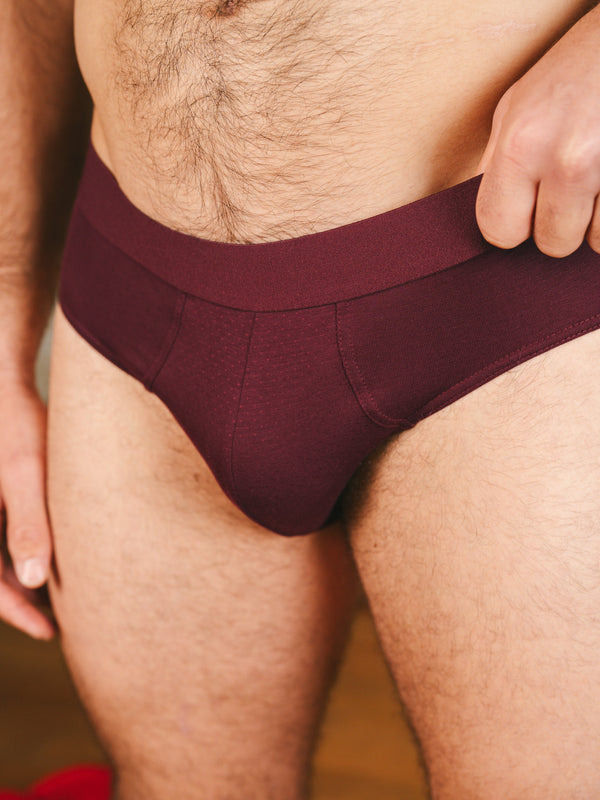 Pétrone slip sport tencel bordeaux foncé homme