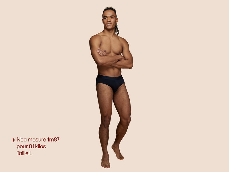 Pétrone slip sport tencel bleu marine homme taille