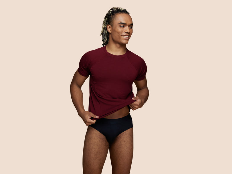 Pétrone slip sport tencel bleu marine homme t-shirt