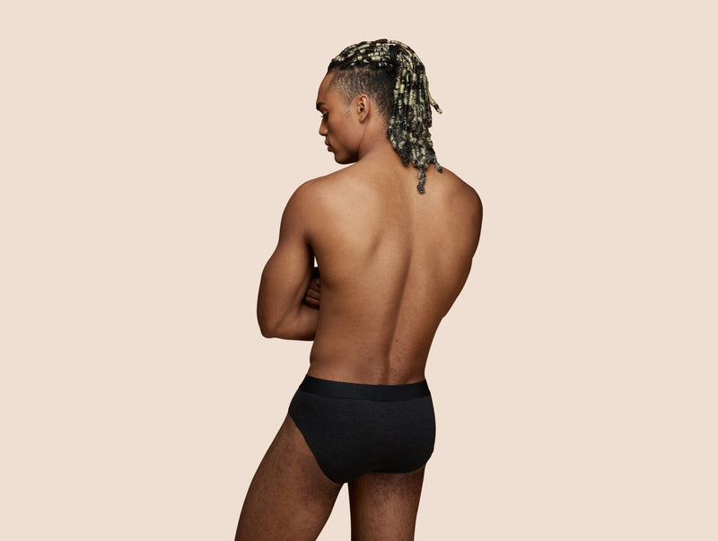 Pétrone slip sport tencel gris anthracite homme dos