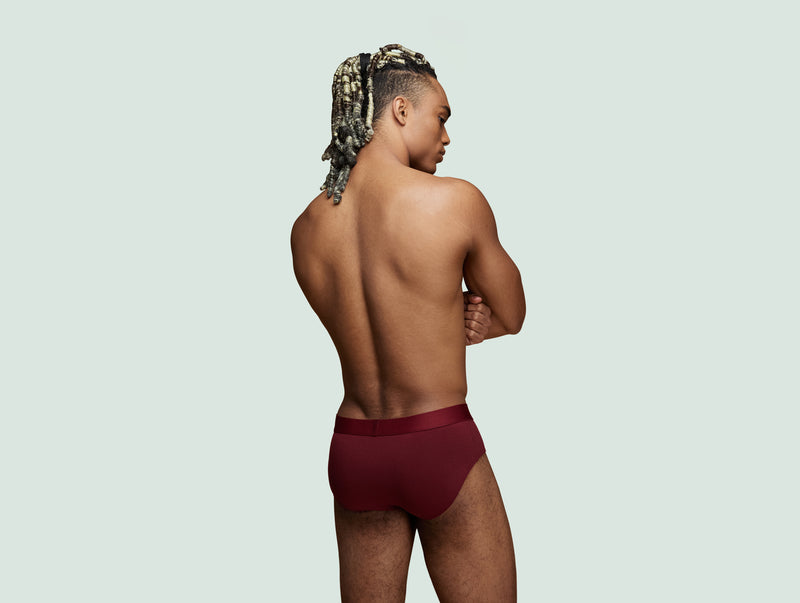 Pétrone slip sport tencel bordeaux homme dos