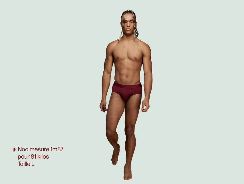 Pétrone slip sport tencel bordeaux homme taille