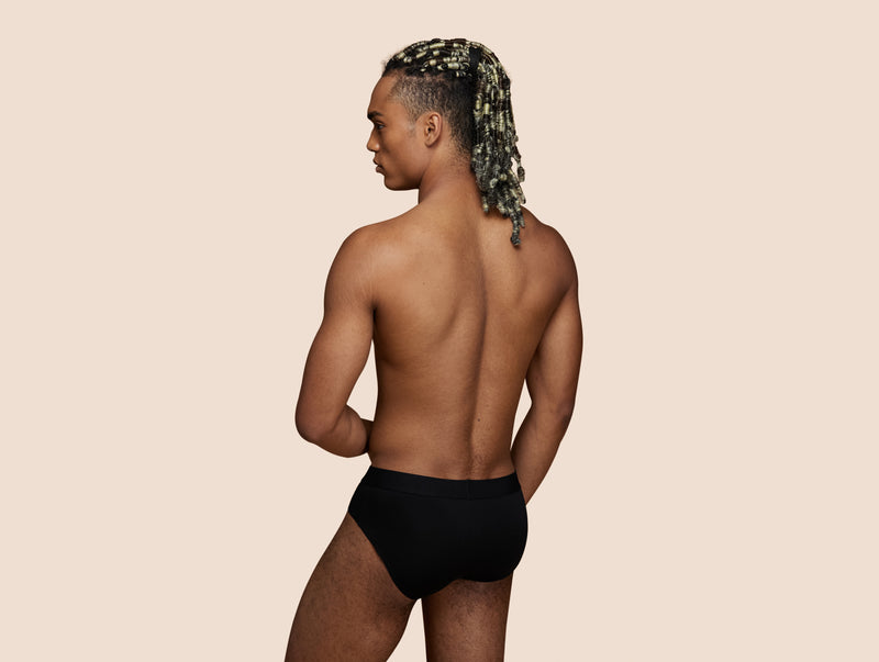Pétrone slip sport tencel noir homme dos