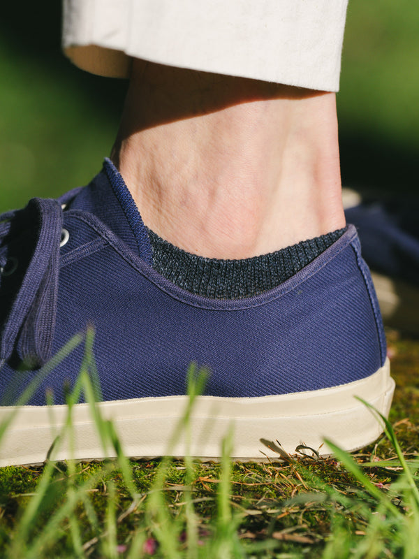 Pétrone socquettes lin coton bleu marine homme