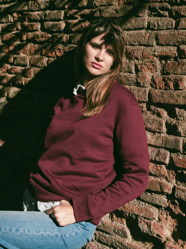 Pétrone sweat homme Tencel coton bio bordeaux femme