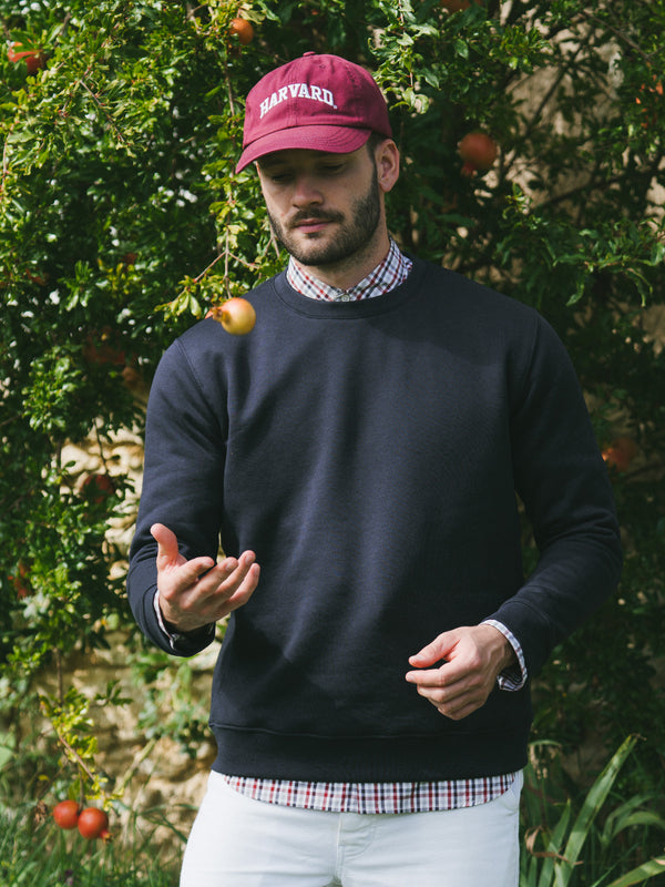 Pétrone sweat homme Tencel coton bio bleu marine homme