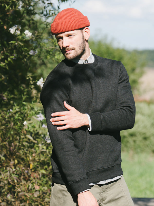 Pétrone sweat homme Tencel coton bio gris anthracite homme