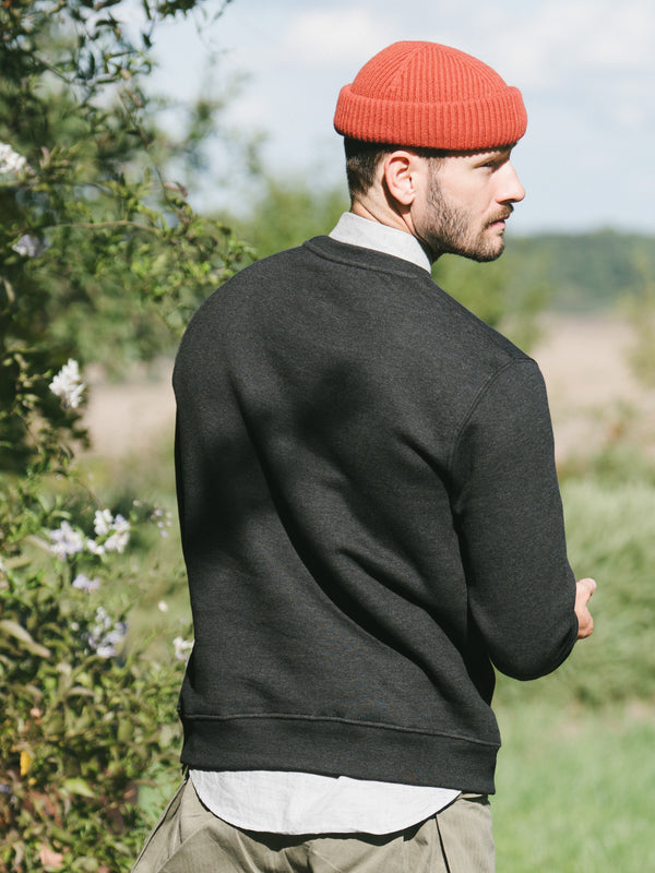 Pétrone sweat homme Tencel coton bio gris anthracite homme