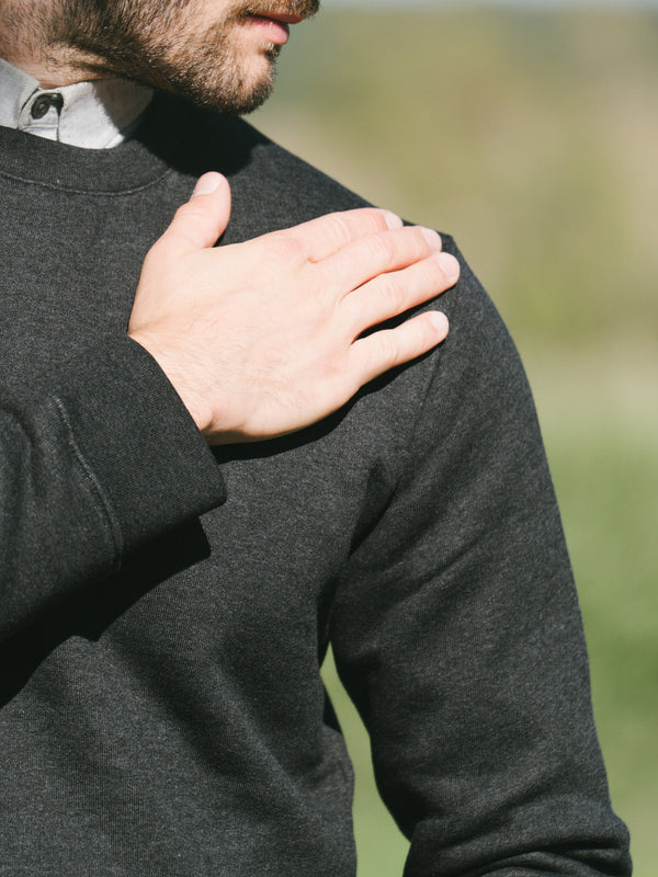 Pétrone sweat homme Tencel coton bio gris anthracite homme