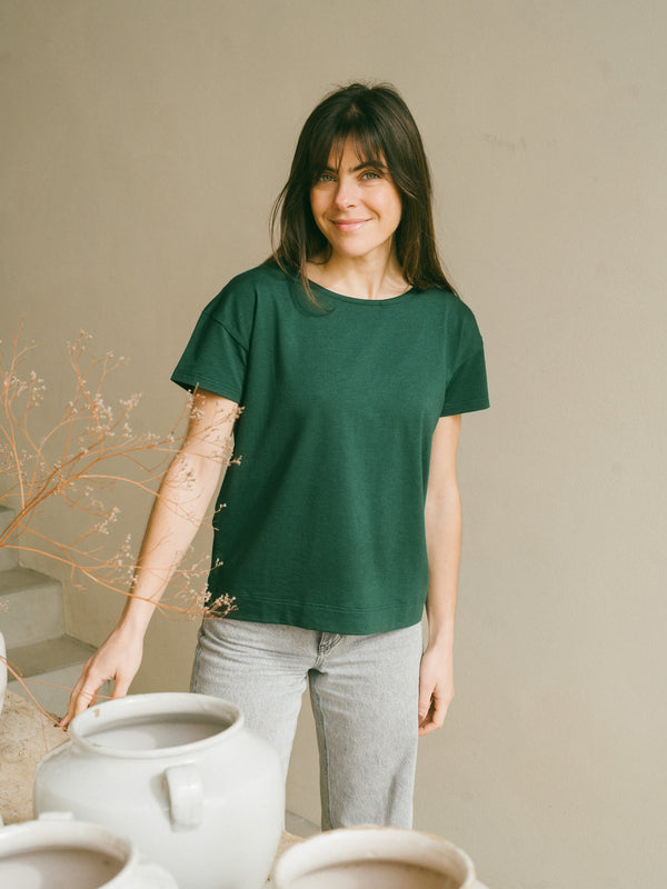 Pétrone t-shirt boxy coton bio tencel lyocell femme