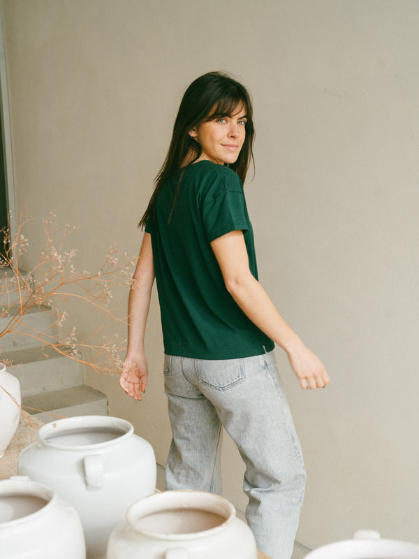 Pétrone t-shirt boxy coton bio tencel lyocell femme