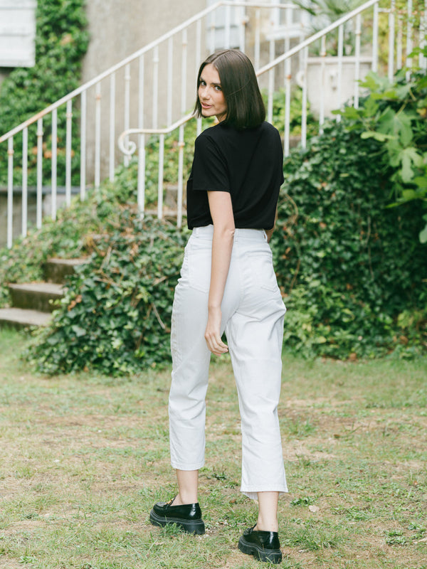 Pétrone T-shirt manches courtes coton pima micromodal noir femme