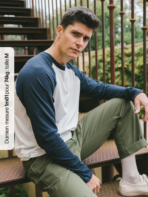 Pétrone T-shirt manches courtes coton bio tencel blanc crème homme