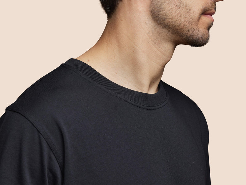 Pétrone T-shirt manches courtes coton pima micromodal noir homme