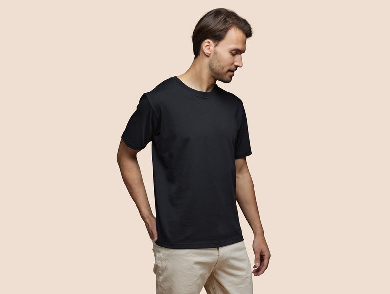 Pétrone T-shirt manches courtes coton pima micromodal noir homme