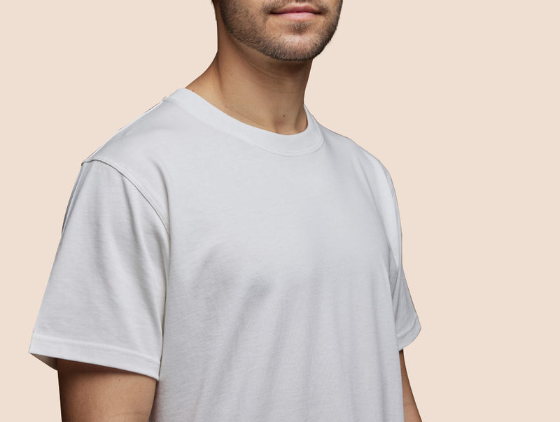Pétrone T-shirt manches courtes coton pima micromodal blanc crème homme