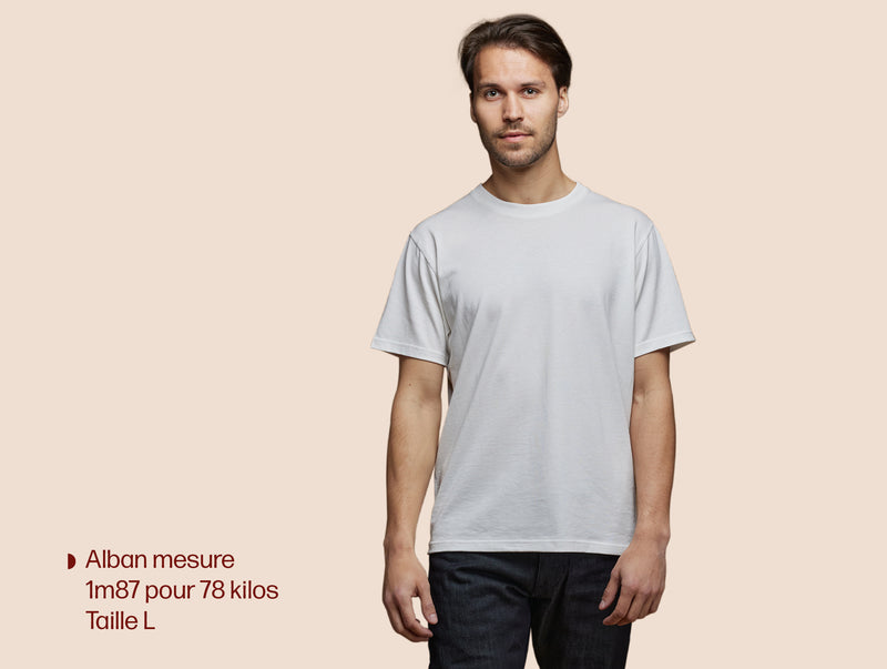 Pétrone T-shirt manches courtes coton pima micromodal blanc crème homme
