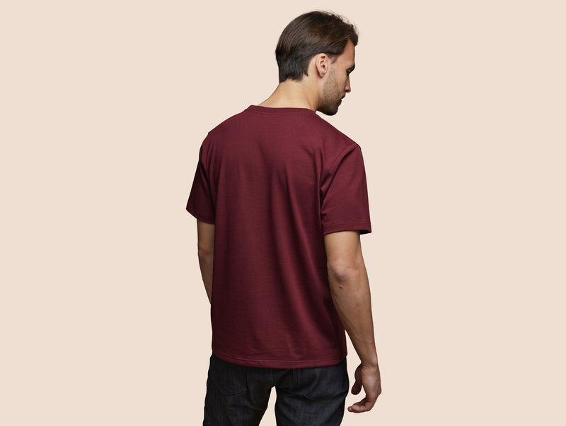 Pétrone T-shirt manches courtes coton pima micromodal bordeaux homme