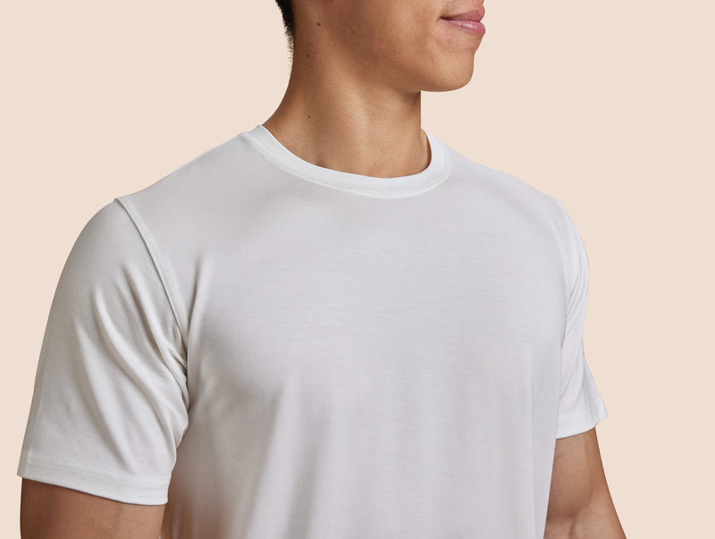 Pétrone T-shirt droit sport tencel blanc crème homme