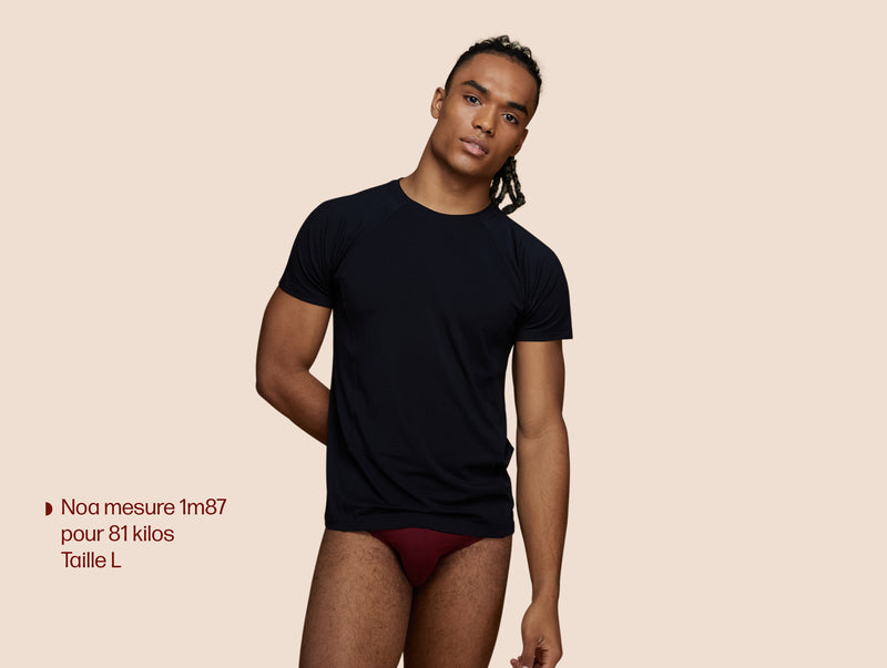 Pétrone T-shirt sport tencel bleu marine homme face
