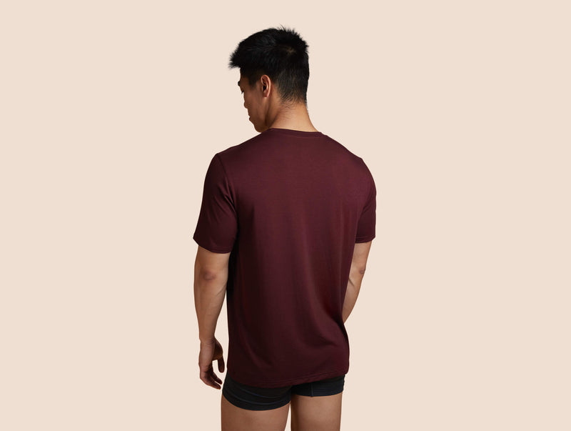 Pétrone T-shirt droit sport tencel bordeaux foncé homme