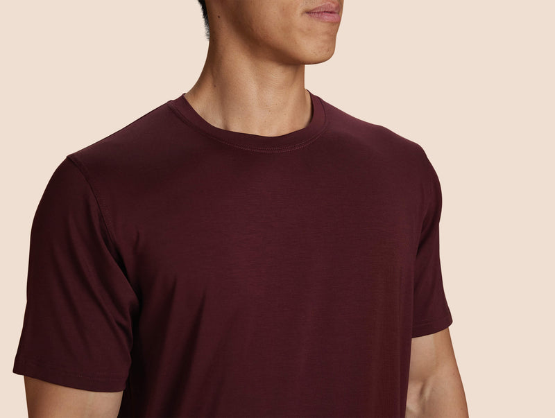 Pétrone T-shirt droit sport tencel bordeaux foncé homme