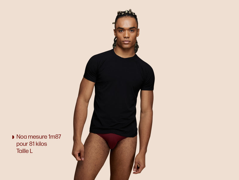 Pétrone T-shirt sport tencel noir homme face