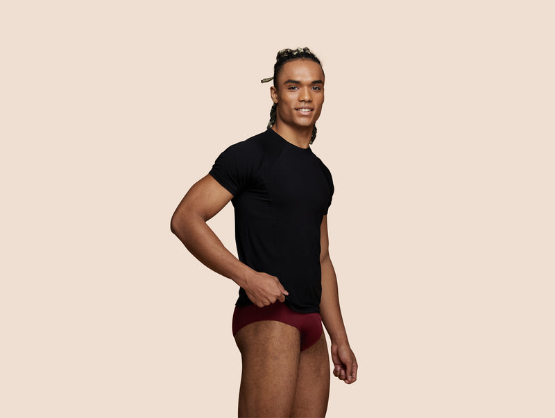 Pétrone T-shirt sport tencel noir homme trois quart