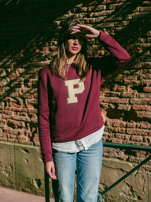 Pétrone sweat homme Tencel coton bio bordeaux foncé