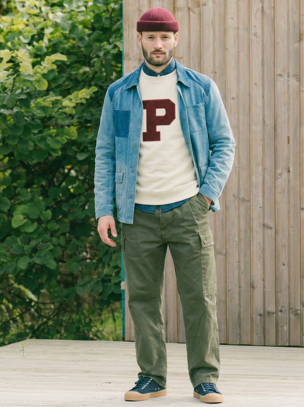 Pétrone sweat homme Tencel coton bio écru