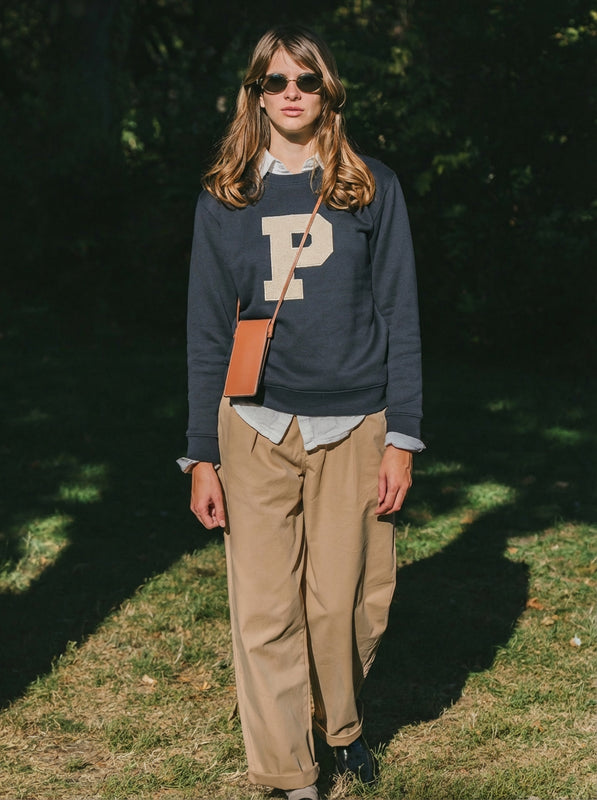 Pétrone sweat Tencel coton bio bleu marine