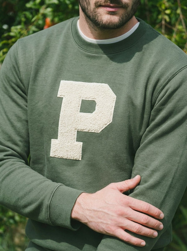 Pétrone sweat homme Tencel coton bio vert kaki