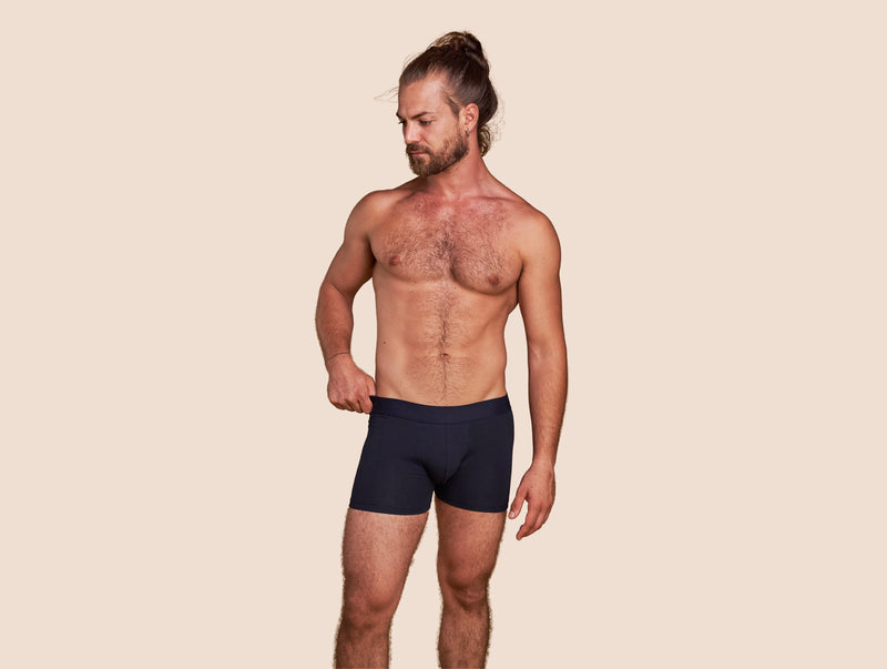 Pétrone boxer coton bio bleu marine homme