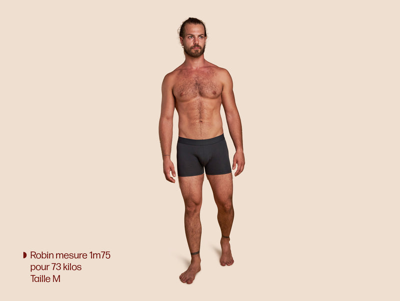 Pétrone boxer coton bio gris anthracite homme