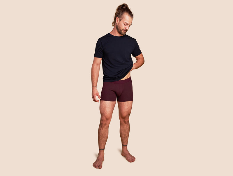 Pétrone boxer coton bio lie-de-vin homme