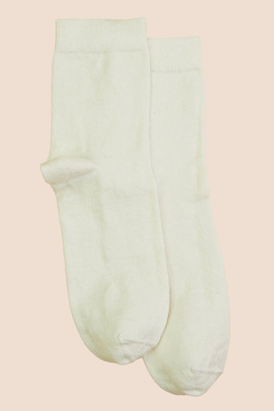 Pétrone chaussettes lin coton homme blanc crème